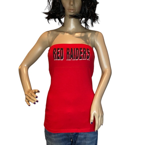 Chicka-d Texas Tech University Red Raiders Tube Top Shirt Red Size Medium NWT - Picture 1 of 5